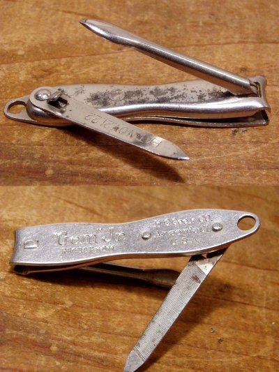 画像1: 1920〜30's Steel Nail Clipper [Key FOB] 