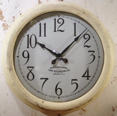画像1: 1920-30's N.Y. "IBM" Wood Gallery Clock【LARGE】