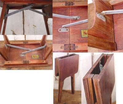 画像2: 1920-30's "Salesman Sample" Wood【MINI】Folding Table