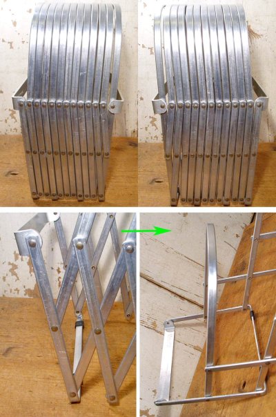 画像1: 1940's "Accordion" Aluminum FILE Rack