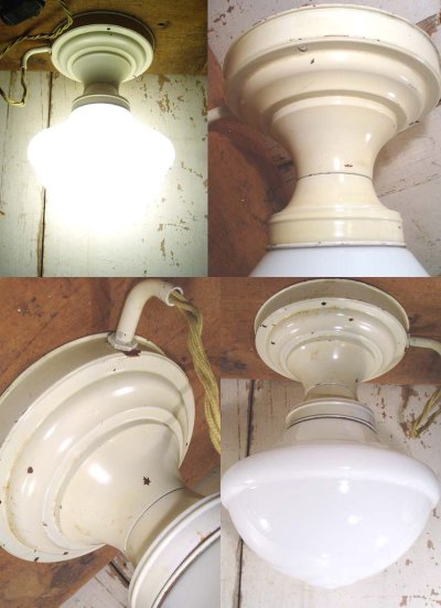 画像2: 1920-30's "ART DECO" Ceiling Light Fixture w/Pendant Switch