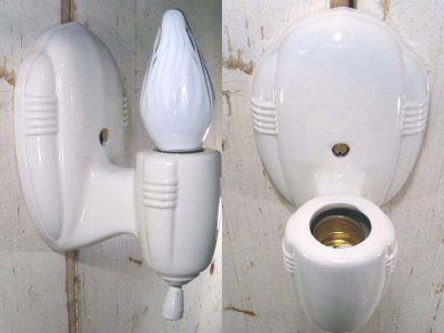 画像1: Art Deco "Ceramic" Candle Lamp 【Dead Stock】
