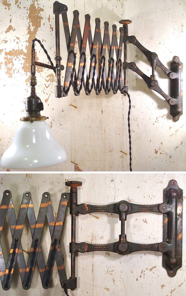 画像1: 1900-10's F.A.HARDY＆CO "Oculists" Accordion Wall Light (1)