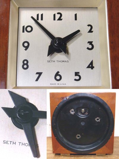 画像2: 1930's "Art-Deco"  Wood Desk Clock