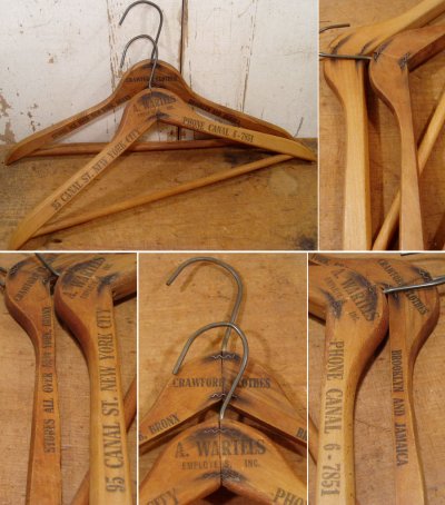 画像2: 7-sets Advertising Wood Hanger 