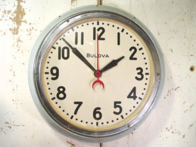 画像2: 40's "BLOVA" Hand Paint Metal Wall Clock