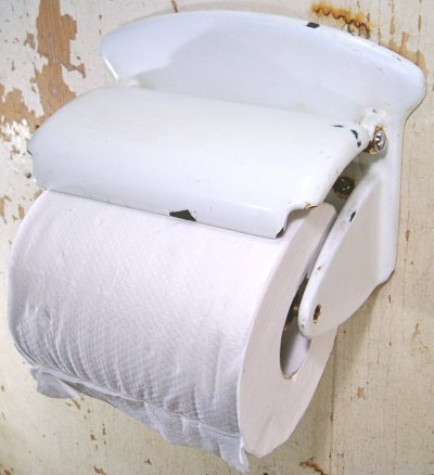 画像1: 1930's German-DECO "Cast-Iron" Toilet Paper Holder