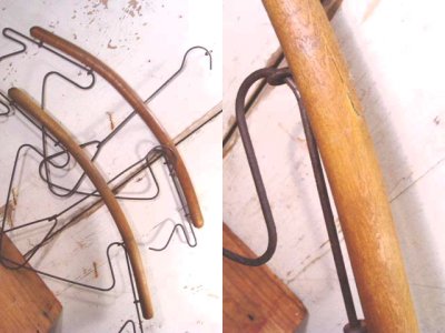 画像3:  1900-20's Wood "Wire Action" Hanger