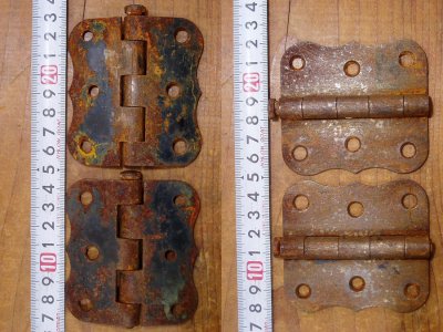 画像1: 1910-30's Antique "Rusty" Steel Hinge