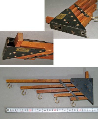 画像1: 1920-30's "Holds more Hanger" Wood＆STEEL Folding Hanger