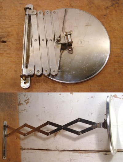 画像1: "BEVELED-Mirror" Accordion Shaving Mirror