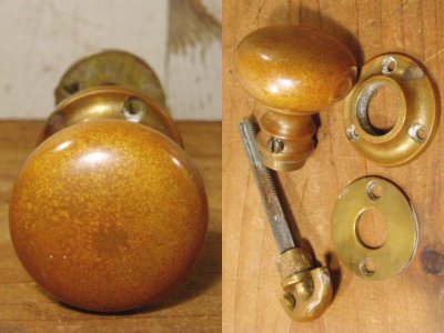 画像2: Antique Brass Closet Door Knob