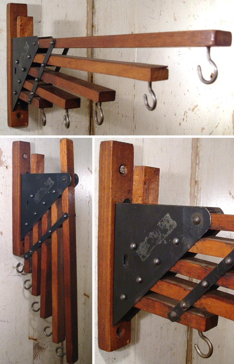 画像1: 1920-30's "Wood＆STEEL" Folding Hanger (1)