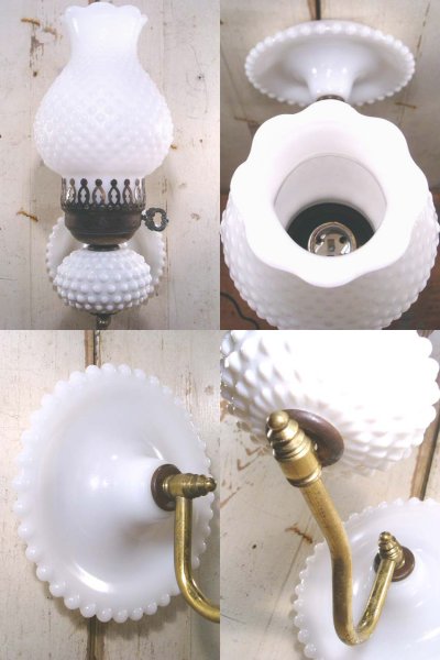 画像2: 1950-60's "Hobnail Glass"  Wall Lamp/Sconce