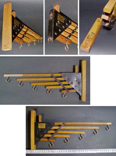 画像2: 1920-30's "Holds more Hanger" Wood＆STEEL Folding Hanger