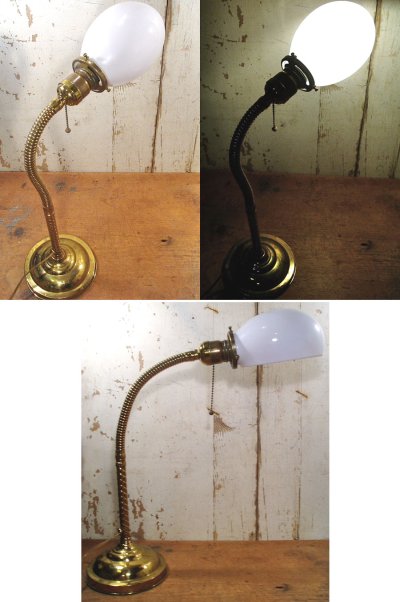 画像1: 1920-30's "Flexible" Brass Desk Lamp