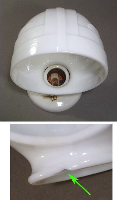 画像3: "ART DECO" Milk Glass Bathroom Lamp