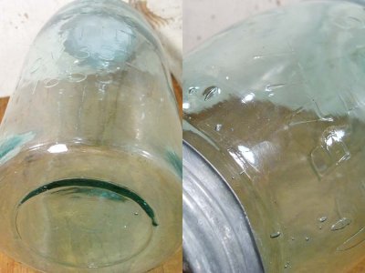 画像2: Around-1900's "BIG" Embossed Glass Canning Jar 