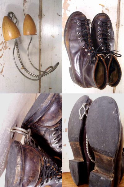 画像3: 1920-30's Twisted Wire＆Wood "Shoes Hanger" - New York City