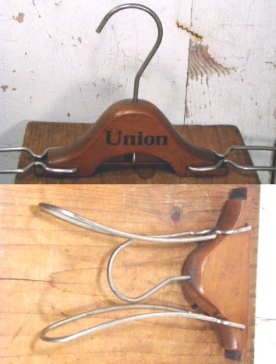 画像2: Antique "UNION"Folding Hanger 