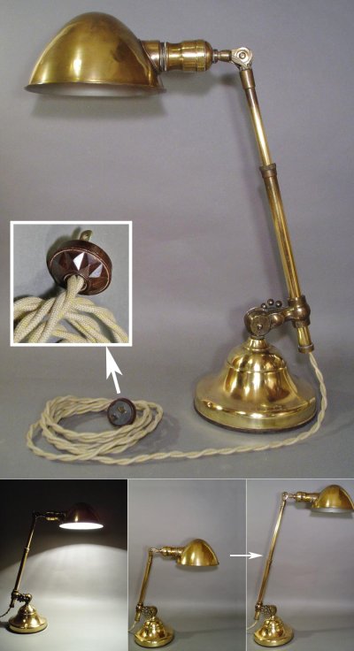 画像1: 1910-20's "O.C.White" Brass Telescopic Desk Lamp