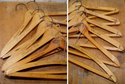 画像2: 12-sets Wood Hanger "Advertising"