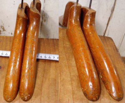 画像3: "French Antique" 1920-30's Solid Wood Hanger 2-set