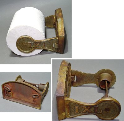 画像1: Around 1900's Cast Iron "Mechanical" Toilet Paper Holder