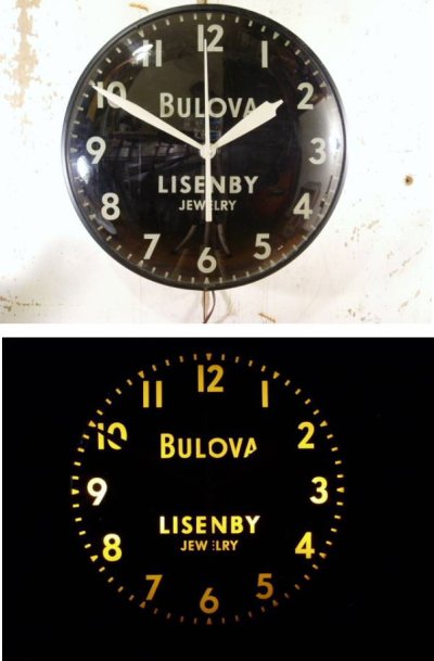 画像1: 1950's ビンテージ　" BULOVA"　壁掛け　ライトクロック