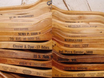 画像1: 12-sets Wood Hanger "Advertising"