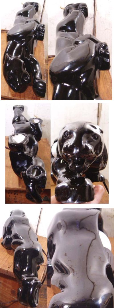 画像1: 50's Vintage "Black Panther" Ceramic Lamp