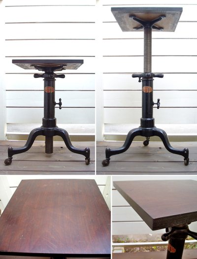 画像1: 1910's "SATELLITE" Adjustable Cast Iron Table