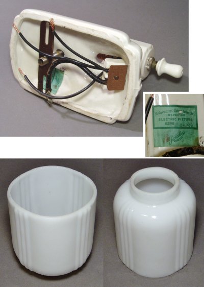 画像3: 1930-40's "Art Deco" 2-way Porcelain Candle Lamp