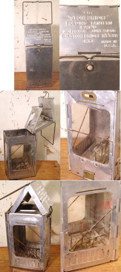 画像1: 1910-20's "Aluminum" Folding Candle Lantern