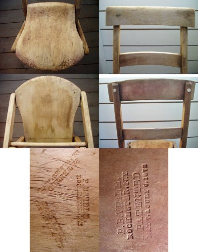 画像3: "Rochester N.Y. 1800's" Primitive Folding Wood Chair 
