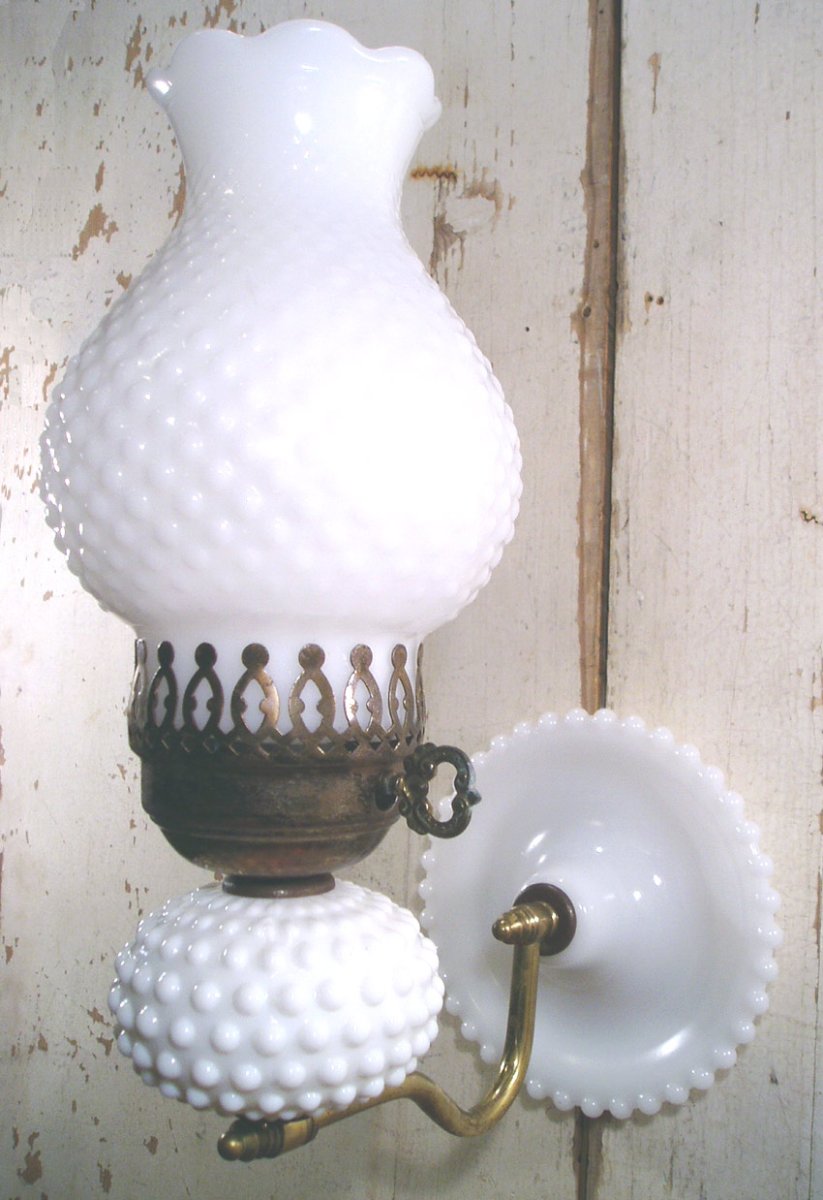画像1: 1950-60's "Hobnail Glass"  Wall Lamp/Sconce (1)