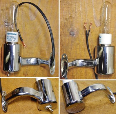 画像2: 1940-50's PAIR "Chrome＆Frosted Glass" Bathroom Lamp