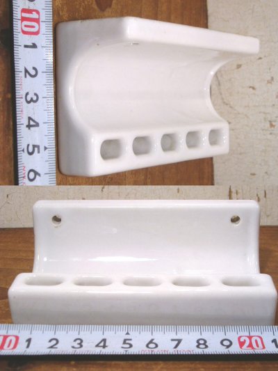 画像2: 1930-40's "Porcelain" Toothbrush＆Paste Holder