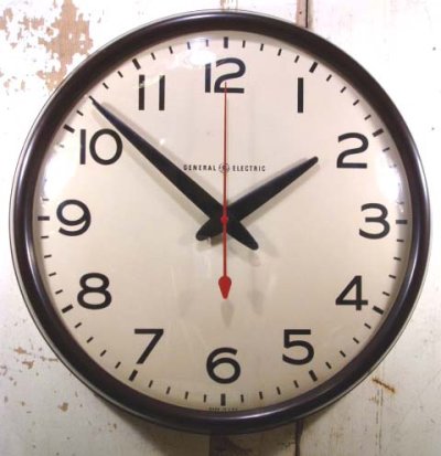 画像1: 【特大】1950's "G.E" Bakelite School Wall Clock