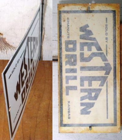 画像1:  50's "WESTERN DRILL" Advertising Steel Sign