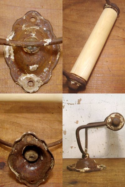 画像2:  1920's "Rusty" Steel-Frame Toilet Paper Holder