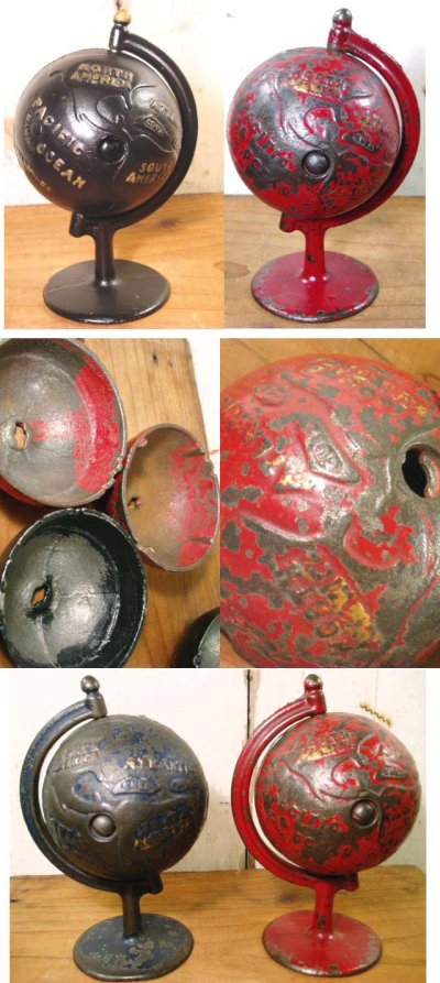 画像3: 1900's "CAST IRON" GLOBE BANK 【RED】