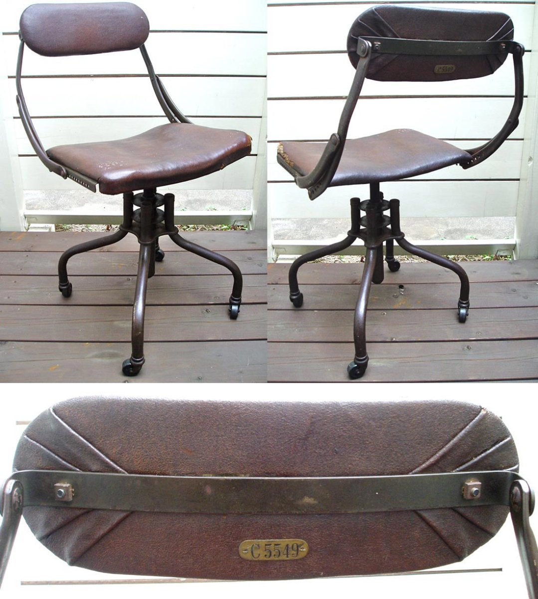 画像1: 1930-40's "Machine age" Swivel Desk Chair (1)