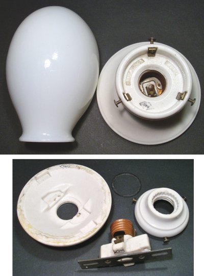 画像3: 1930-40's  "ART DECO" Milk Glass Bathroom Lamp