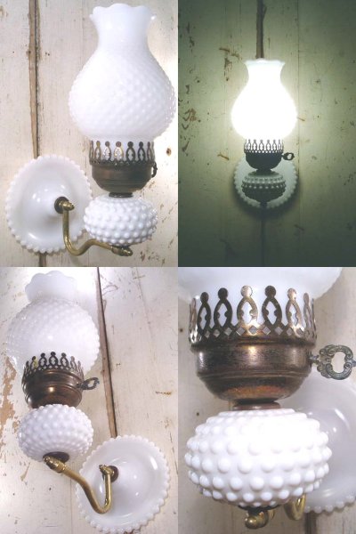 画像1: 1950-60's "Hobnail Glass"  Wall Lamp/Sconce