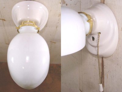 画像1: 1940's "Ceramic＆Milk Glass" Bathroom Lamp 
