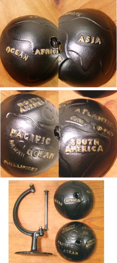 画像2: 1900's "CAST IRON" GLOBE BANK 【Re-painted Black×Gold】