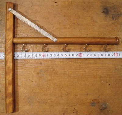 画像1: 1920's  "Wood＆Seel" Wall Mount Folding Hanger Rack