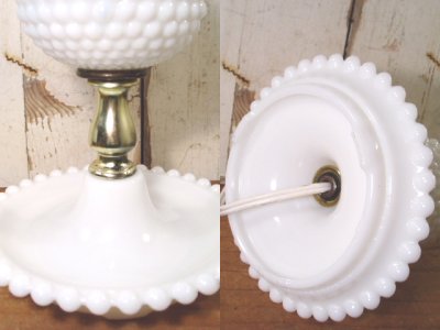 画像3: 50-60's "Blue cloth Shade" Hobnail Table Lamp