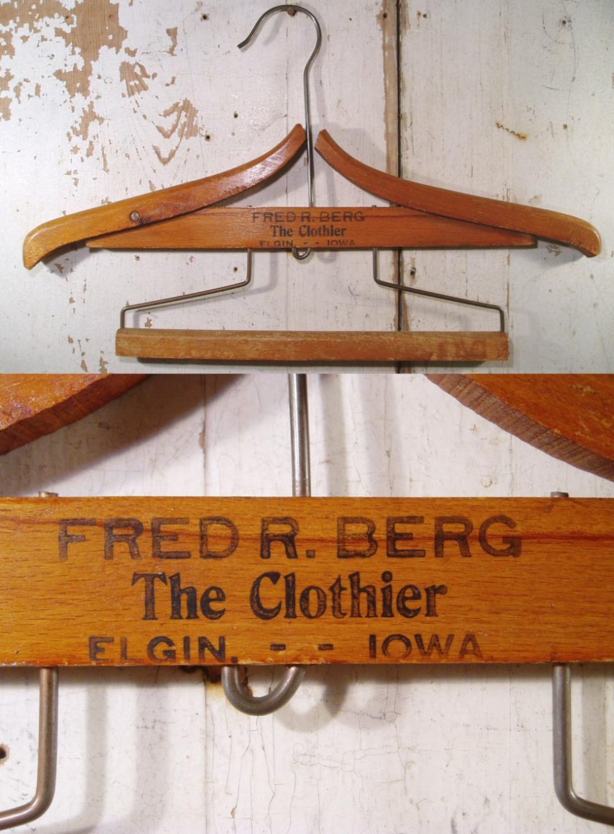 画像1: 1900-20's Wood "Pants＆Trousers" Advertising Hanger (1)